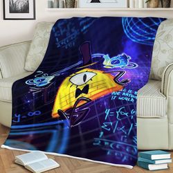 Bill Cipher Gravity Falls The Love God Disney Cartoon Sherpa Fleece Quilt Blanket BL2467