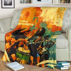Bob Marley Thank You For The Memories Sherpa Fleece Quilt Blanket BL1920