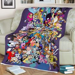 Cartoon Network In The 90s All Characterss Lover Sherpa Fleece Quilt Blanket BL2479