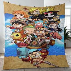 Chibi Luffy One Piece Anime Sherpa Fleece Quilt Blanket BL0181