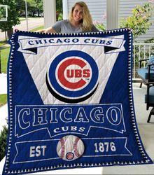 Chicago Cubs Sherpa Fleece Quilt Blanket BL0086