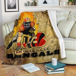 Cincinnati Bengals American Football Team Sherpa Fleece Quilt Blanket BL3156