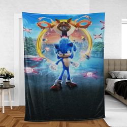 Cool Sonic Games Sherpa Fleece Quilt Blanket BL2527