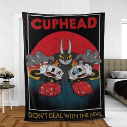 Cuphead Game Dont Deal With The Devil Fan Sherpa Fleece Quilt Blanket BL1824