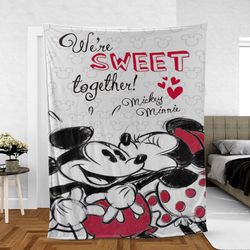 Custom Name Mickey and Minnie Mouse Sherpa Fleece Quilt Blanket BL2420