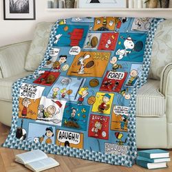 Cute Friends And Snoopy Sherpa Fleece Quilt Blanket BL1952