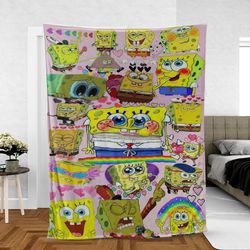 Cute SpongeBob Sherpa Fleece Quilt Blanket BL1540