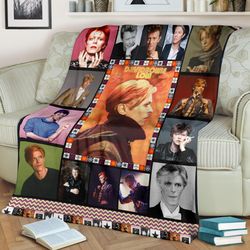 David Bowie Thank You For The Memories Sherpa Fleece Quilt Blanket BL1923