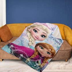 Disney Frozen Elsa And Anna Sister Forever Sherpa Fleece Quilt Blanket BL1439
