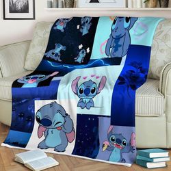 Disney Lilo And Stitch Sherpa Fleece Quilt Blanket BL1474