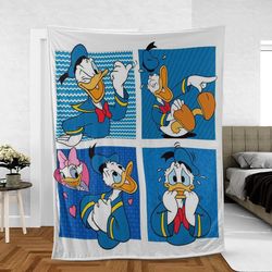 Donald Duck Full Face Funny Walt Disney Cartoon Sherpa Fleece Quilt Blanket BL1608