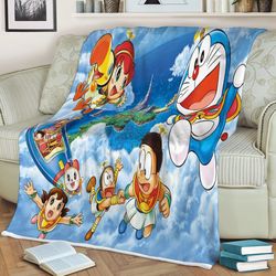 Doraemon The Movie Nobita's Treasure Islands Lover Sherpa Fleece Quilt Blanket BL2322