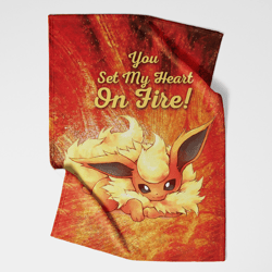 Flareon On Fire Pokemon Sherpa Fleece Quilt Blanket BL2112 - Wisdom Teez.png