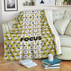 Focus Text In Column Eye Patterns Yellow Sherpa Fleece Quilt Blanket BL3103