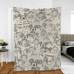Funny Mickey Mouse Sherpa Fleece Quilt Blanket BL1819