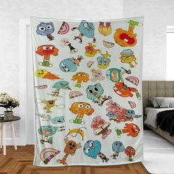 Funny The Amazing World of Gumball Love Familys Lover Sherpa Fleece Quilt Blanket BL2486
