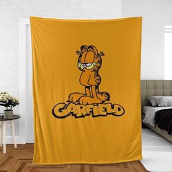 Garfield Orange Cartoon Fan Sherpa Fleece Quilt Blanket BL1843
