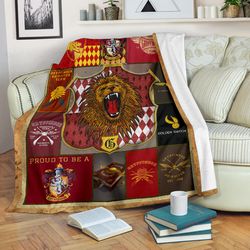 Gryffindor House Harry Potter Sherpa Fleece Quilt Blanket BL3315