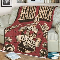 Hard Rock Rock Music Festival Comics Sherpa Fleece Quilt Blanket BL1387