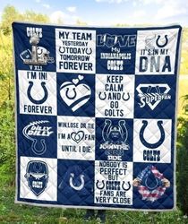 Indianapolis Colts Sherpa Fleece Quilt Blanket BL0759