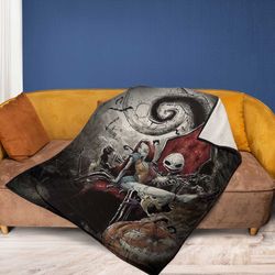 Jack Skellington And Sally The Nightmare Before Christmas Sherpa Fleece Quilt Blanket BL2266
