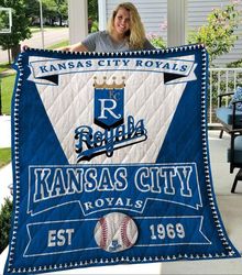 Kansas City Royals Sherpa Fleece Quilt Blanket BL0104