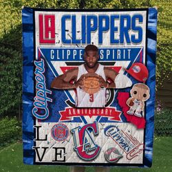 Los Angeles Clippers Sherpa Fleece Quilt Blanket BL0082