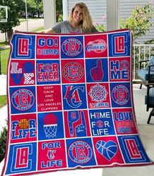 Los Angeles Clippers Sherpa Fleece Quilt Blanket BL0083
