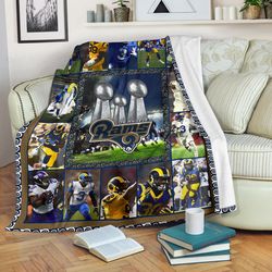 Los Angeles Players Rams Sherpa Fleece Quilt Blanket BL3273