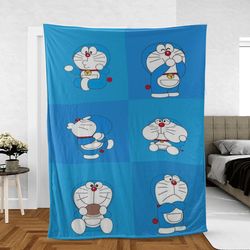 Lovely Doraemon Japanese manga Sherpa Fleece Quilt Blanket BL2343