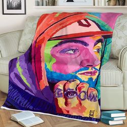 Mac Miller Wpap Pop Art Thank You For The Memories Sherpa Fleece Quilt Blanket BL2220
