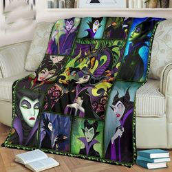 Maleficent Disney Villains Art Sherpa Fleece Quilt Blanket BL2116