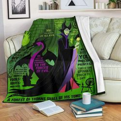 Maleficent Mistress Of All Evil Sherpa Fleece Quilt Blanket BL1889