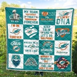 Miami Dolphins Sherpa Fleece Quilt Blanket BL0050