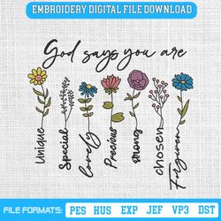God Says You Are embroidery designs, Jesus embroidery patter, 71