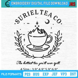 Suriel Tea Co Coffee Machine Embroidery Digitizing Design File