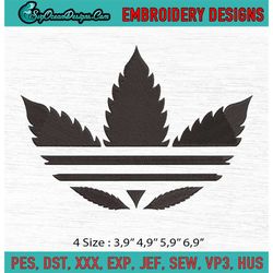 Leaf Plant Weed Canabis Embroidery Digitizing Design File