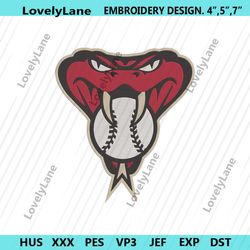 Arizona Diamondbacks Snake Head Baseball Logo Embroidery Design Download File