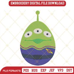 Toy Story Alien Easter Egg Embroidery Designs, Disney Cartoon Embroidery Files