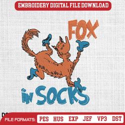 Fox In Socks embroidery designs, Fox embroidery pattern,Sock, 63