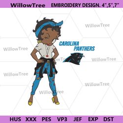 Carolina Panthers Team Betty Boop Embroidery Design File