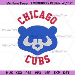 chicago cubs bear head wrap logo machine embroidery design