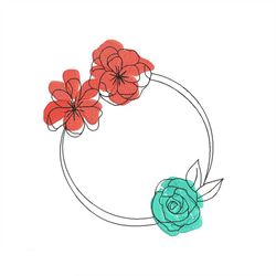 Minimalist Floral Wreath Embroidery Design, Machine Embroide, 16