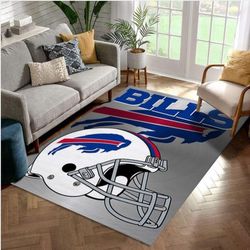 Buffalo Bills Metallic Nfl Rug Living Room Rug Home US Decor