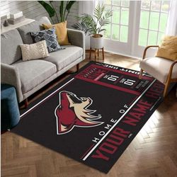 Customizable Arizona Coyotes Wincraft Personalized NHL Area Rug Bedroom Rug Floor Decor