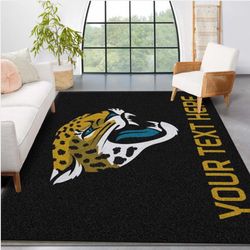 Customizable Jacksonville Jaguars Personalized Accent Rug NFL Area Rug For Christmas Living Room Rug Home Decor Floor De