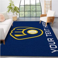 Customizable Milwaukee Brewers Personalized Accent Rug Area Rug For Christmas Bedroom Home Us Decor