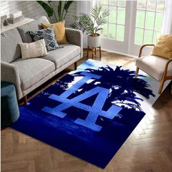 Los Angeles Dodgers Logo Team Blue Area Rug Living Room Rug Christmas Gift US Decor