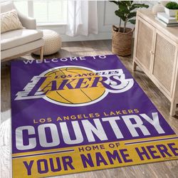 Los Angeles Lakers Personalized NBA Team Logos Area Rug Living Room Rug