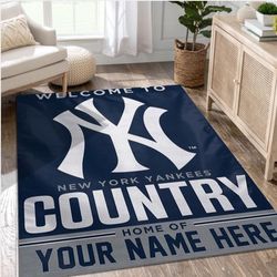 New York Yankees Personalized MLB Area Rug For Christmas Living Room Rug